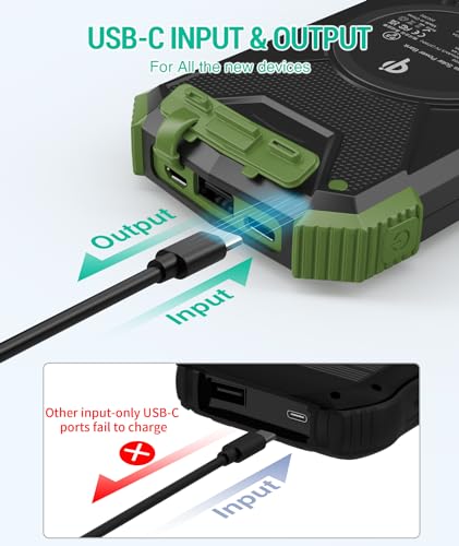 BLAVOR Solar Charger Power Bank 10,000mAh, Wireless, 20W USB-C S38060