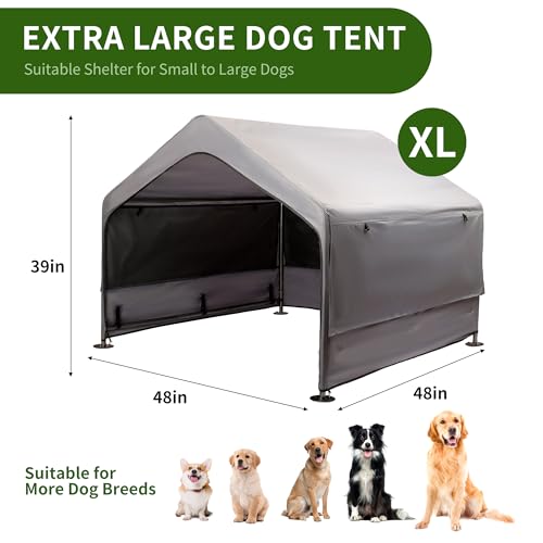 Summertrail Extra Large Dog House Outdoor Tent with Breathable Mesh Windows, Gray U95297