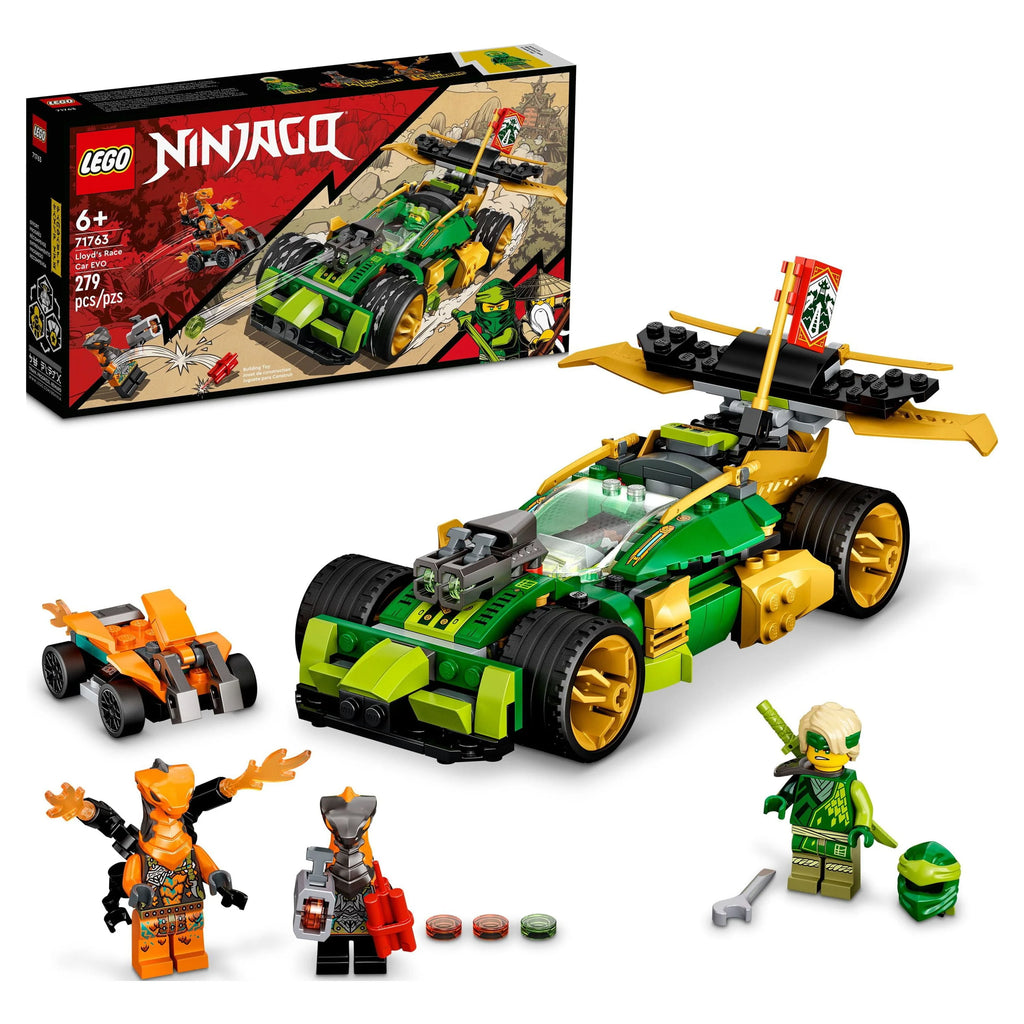 LEGO NINJAGO Lloyd's Race Car EVO 71763 Race Car Toys for Kids 6 Plus Years Old with Quad Bike, Collectible Set for Build and Play Including Cobra & Python Snake Figures