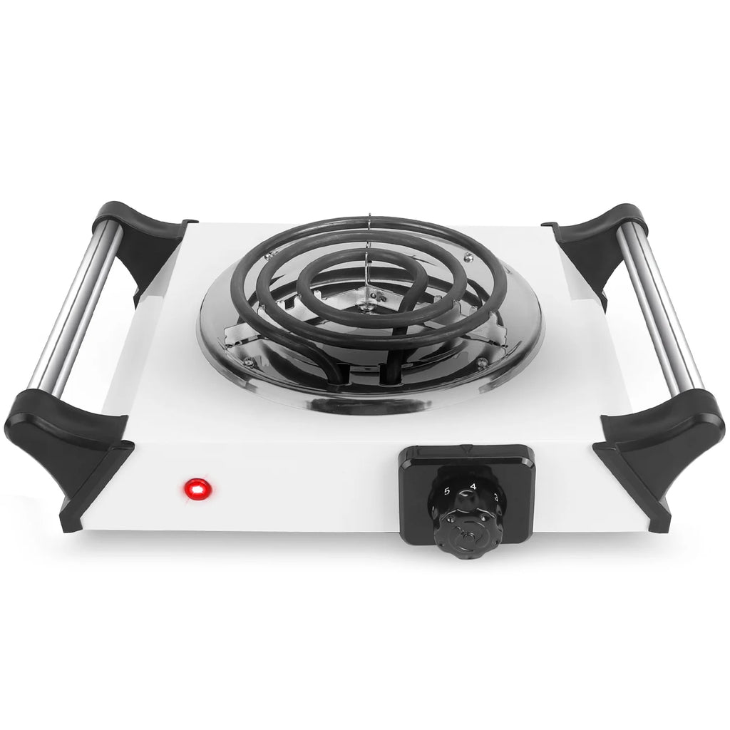 iMounTEK 1000W Electric Single Burner Portable Hot Plate with 5 Temperature Adjustments, White A6018