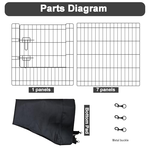 Artmeer Pet Playpen 8 Panels 24 Inch Foldable Dog Fence Kennel, Black N172167