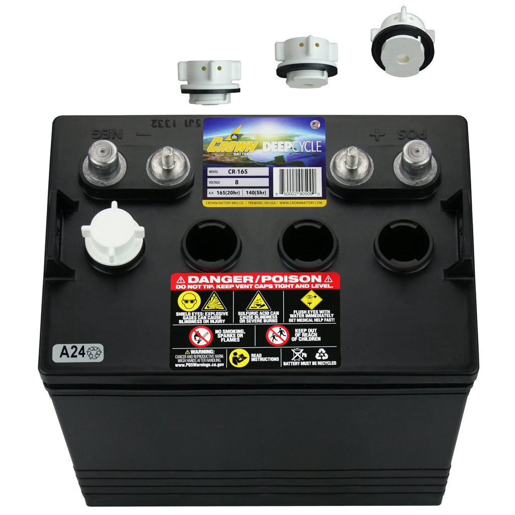 Crown CR-165 8V Deep-Cycle Flooded Battery M779