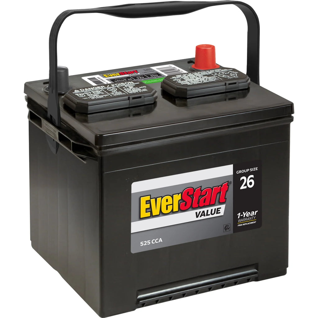 EverStart Value Lead Acid Automotive Battery, Group Size 26 12 Volt, 525 CCA