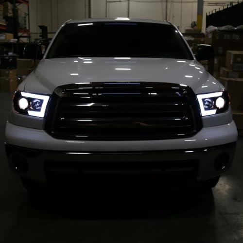 2007-2017 Toyota Tundra Sequoia Projector Headlights LED Sequential Turn Signals Pair Black E615