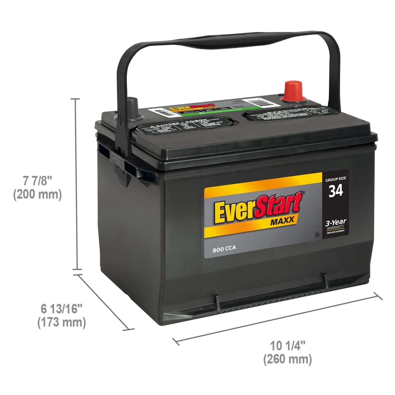 EverStart Maxx Lead Acid Automotive Battery Group Size 34 12 Volt D872