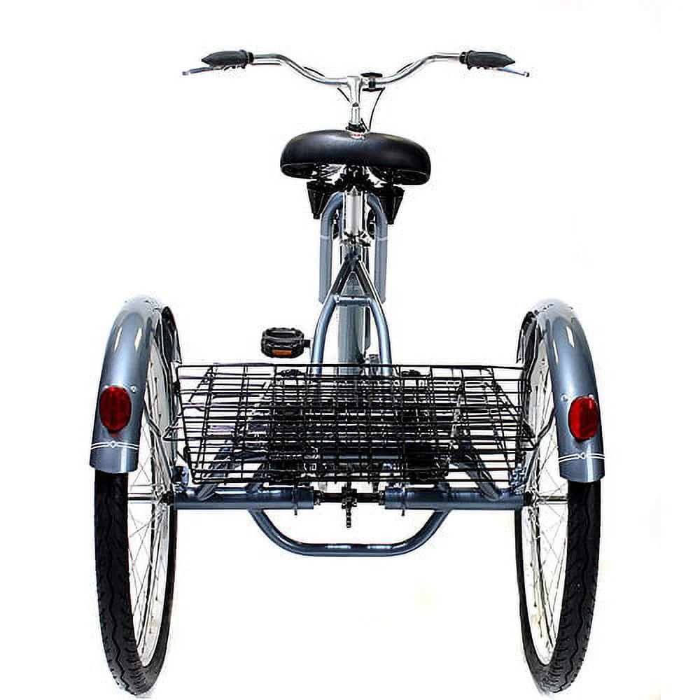 Schwinn Meridian Adult Tricycle, 24-Inch Wheels, Rear Basket, Slate R53749