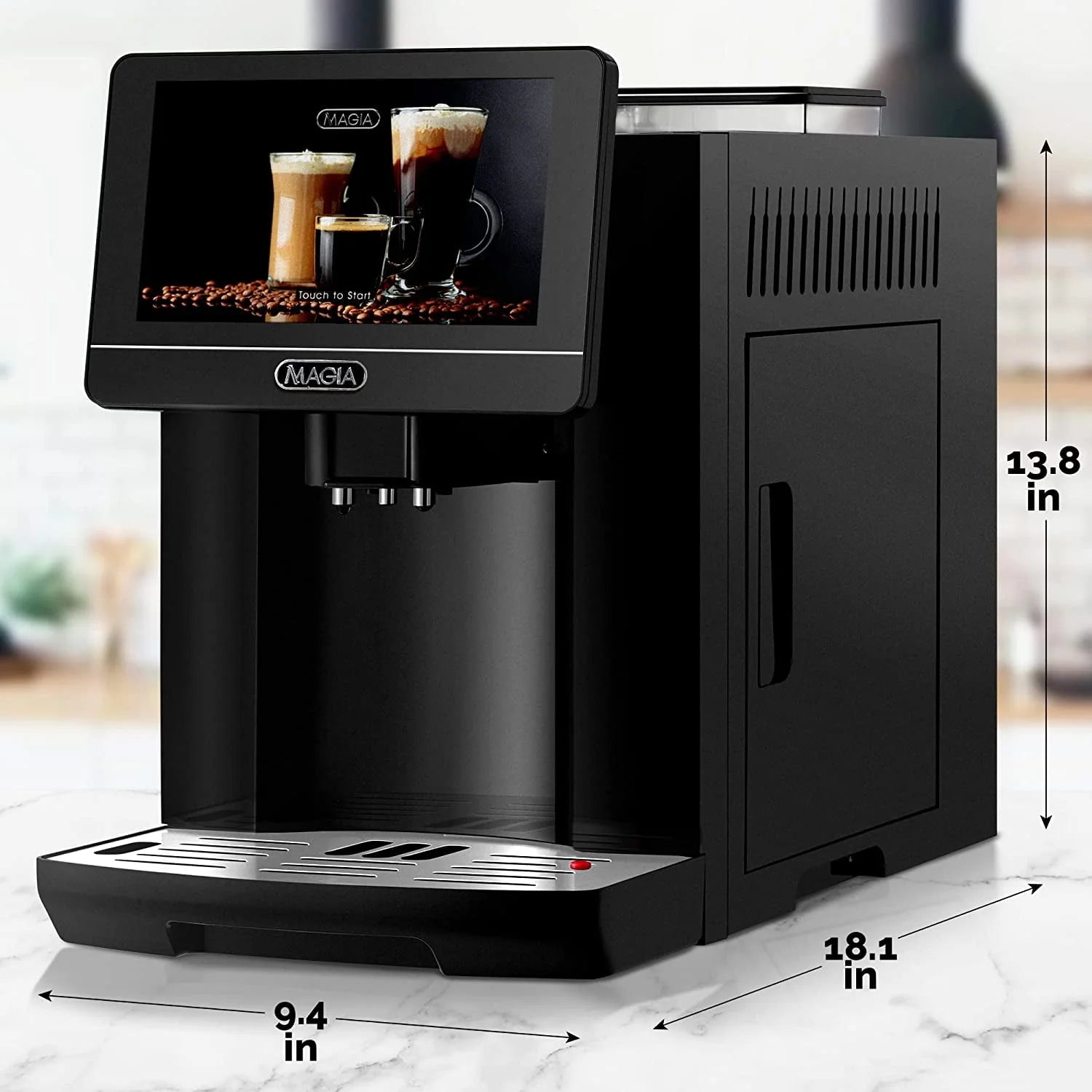 Zulay Kitchen Magia Super Automatic Espresso Machine 1800ml Black Y69142