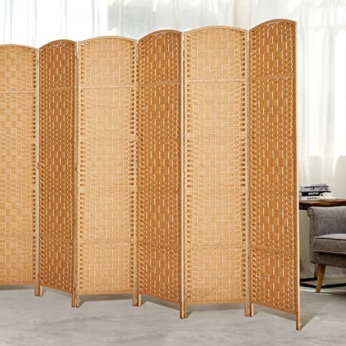 Rose Home Fashion 6 ft Tall Room Divider 4 Panel Folding Privacy Screen, Dark Coffee C8634