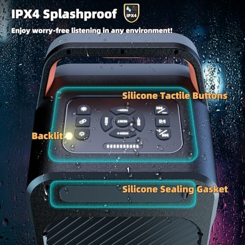 Portable Bluetooth Speaker 240W Peak with Deep Bass and LED Light Show R456296