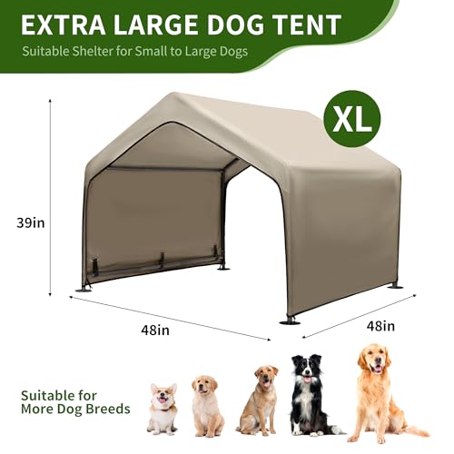 Summertrail Extra Large Dog House Outdoor Tent with Breathable Mesh Windows, Gray U95297