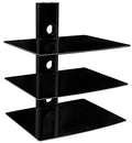 Mount-it! Eclipse 3 Shelf Component DVD Cable Box LCD LED Plasma Wall Mount Black