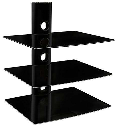 Mount-it! Eclipse 3 Shelf Component DVD Cable Box LCD LED Plasma Wall Mount Black