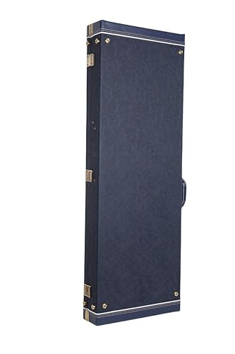 Crossrock Relief Series 335 Guitar Case for ES-335 & Semi-Hollow Electric Guitars, Carved Smoke Blue Finish S516