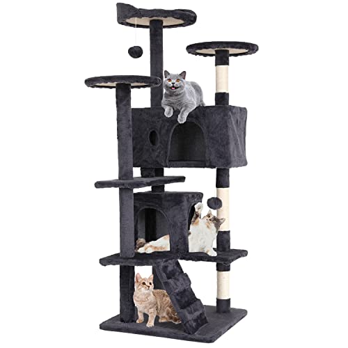 ASHY 54in Cat Tree with Scratching Post for Indoor Cats I993