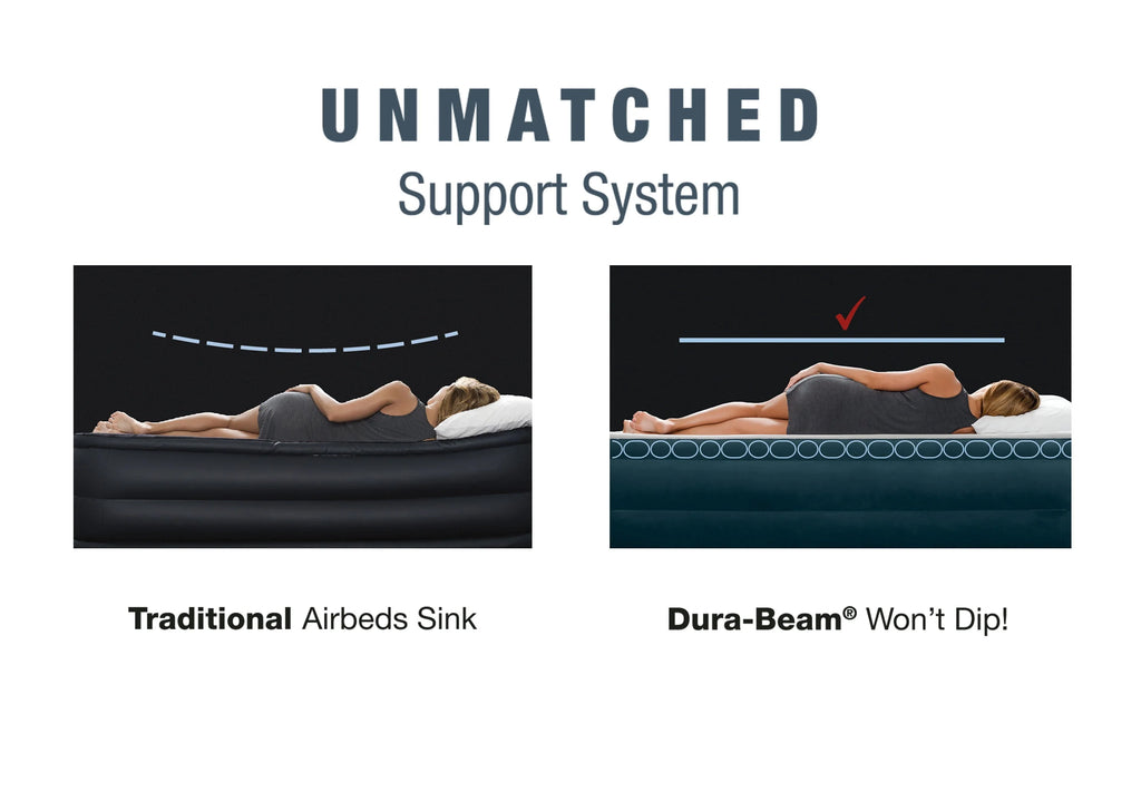 Intex Dream Lux Pillow Top Dura-Beam Airbed Mattress with Internal Pump, Queen D93685