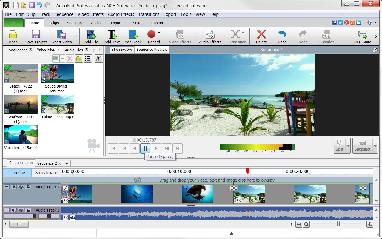 VideoPad Video Editor - Video Editing Software with Transitions and Effects J961