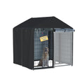 NGB Outdoor Dog Kennel Cover,600d Heavy Duty Waterproof Dog Cages Cover 4'Dx4'Wx4.5'H for Multiple Brands of Dog Kennels,Full Coverage Windproof Anti-UV,Cover Only,Black.（No Kennel）