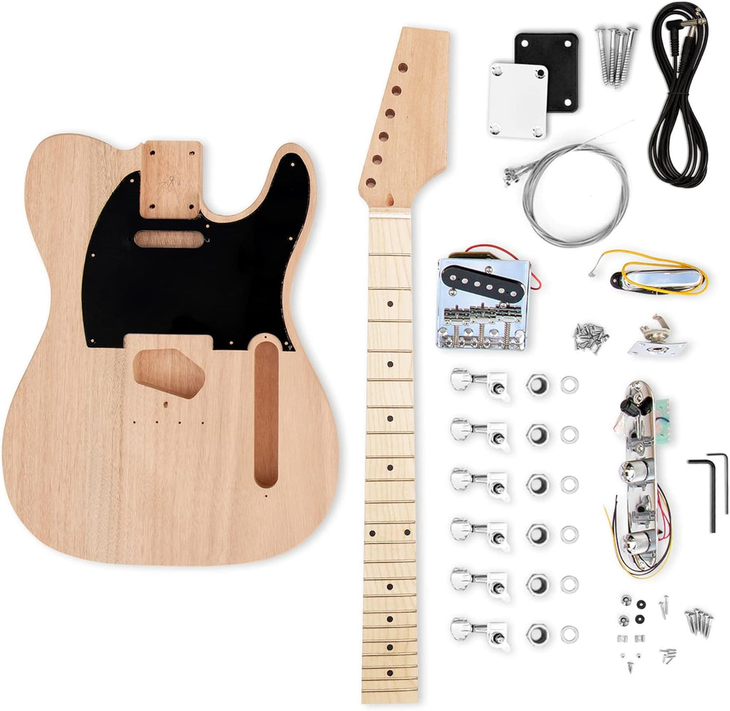 FretWire TL Style DIY Electric Guitar Kit (Ash TL Snakehead) K114