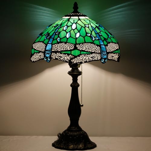 Tiffany Stained Glass Table Lamp Sea Blue Pear J2662