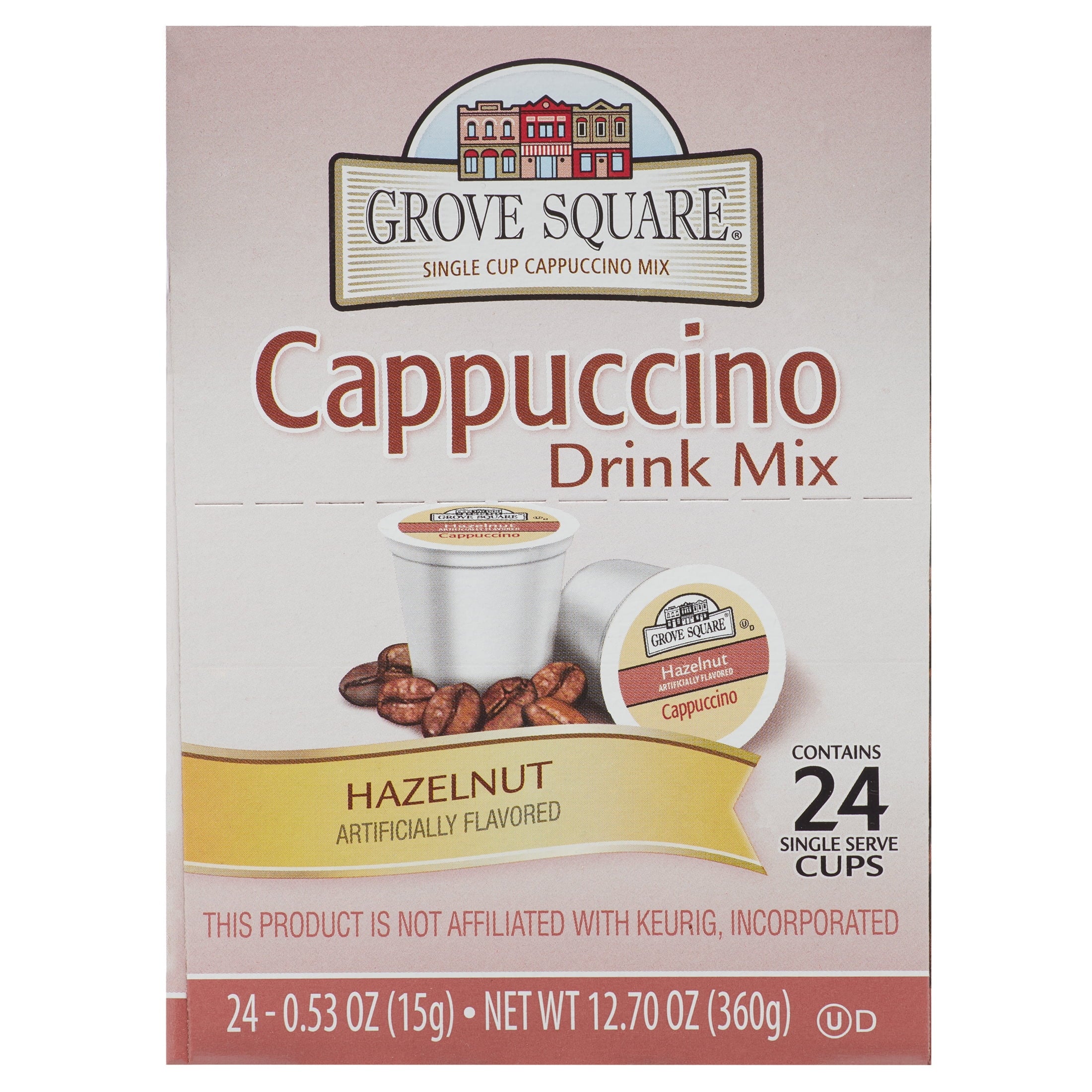 Grove Square Hazelnut Cappuccino Coffee Pods, 24 Count for Keurig K-Cup Brewers J882964