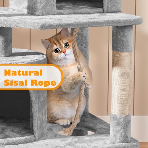 Yaheetech 62.5in Cat Tree with Platform & Hammock, Dark Gray L747397