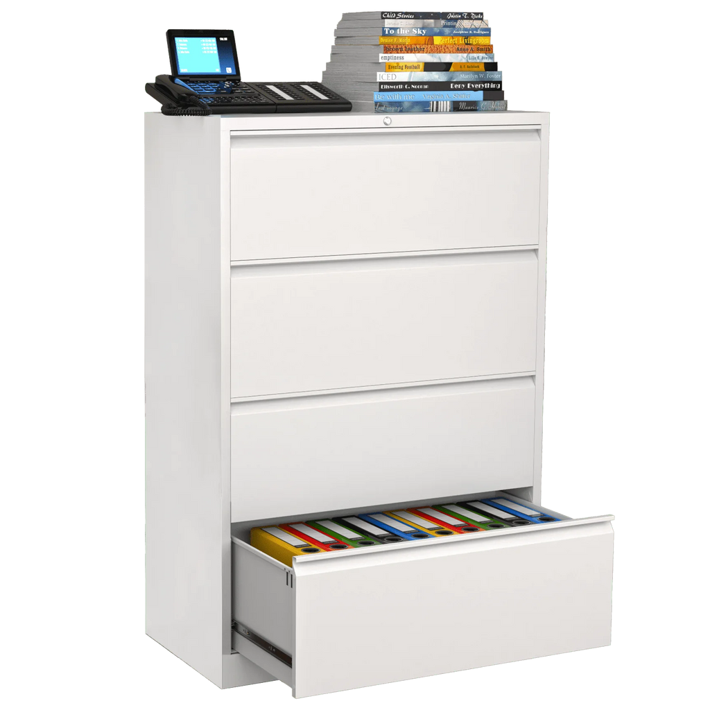 SUPEER 4 Drawer File Cabinet with Lock, Metal Vertical Storage, Black E499