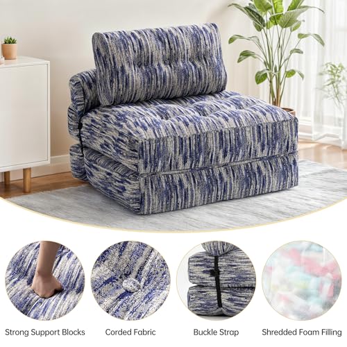 Folding Sofa Bed Convertible Sleeper Chair with Pillow, Grey L546