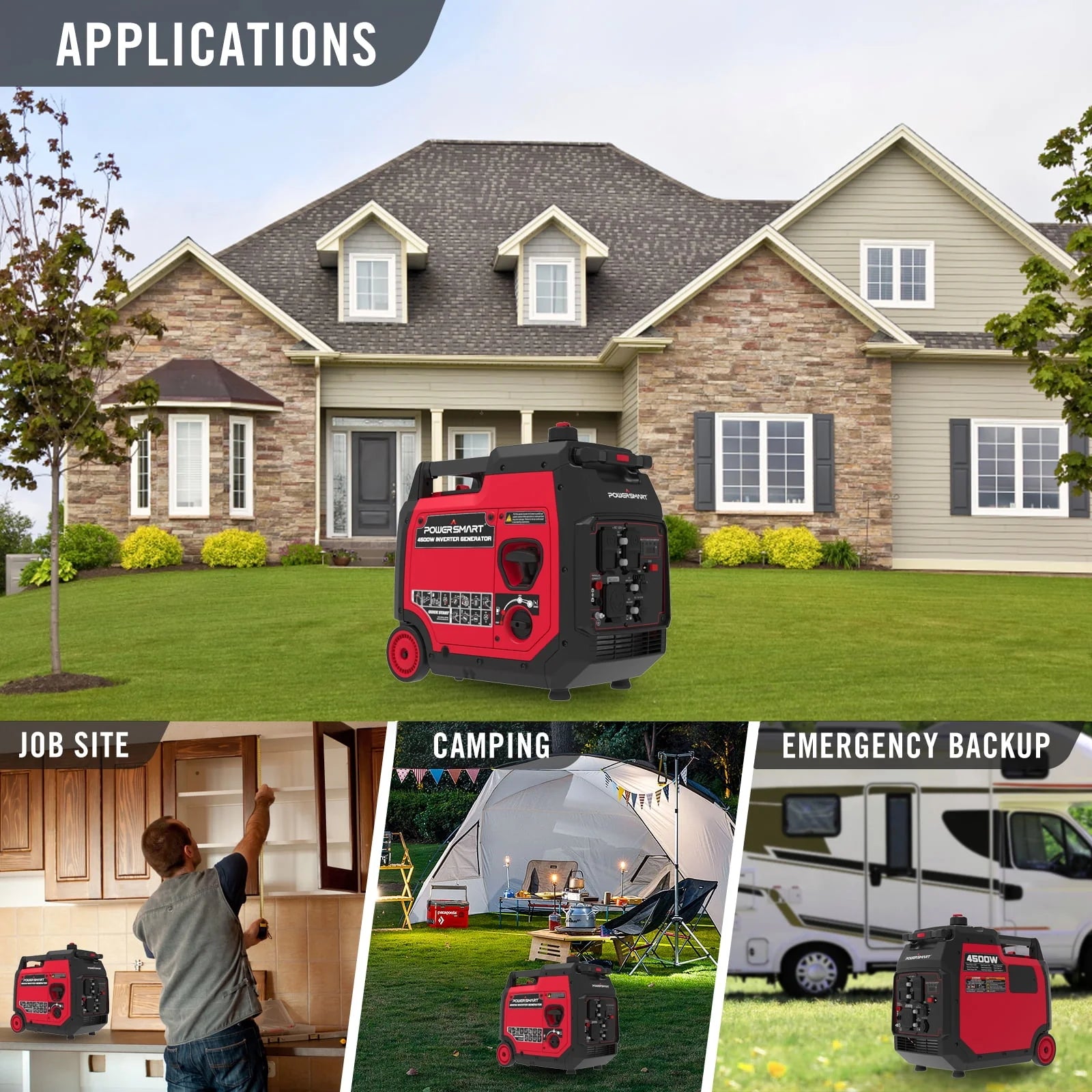 PowerSmart 4500 Watt Portable Inverter Generator, Low Noise L475176