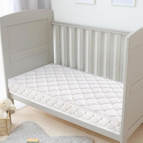 Dual-Sided Crib & Toddler Mattress, 52" x 27.6" x 5", Knitted Fabric A1519