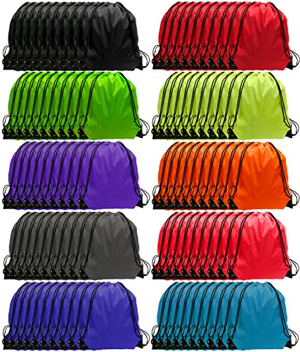 GoodtoU 40 Pack Drawstring Backpacks Waterproof Nylon Cinch Bags for School Gym N792