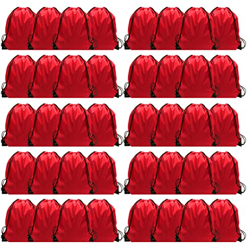 GoodtoU 40 Pack Drawstring Backpacks Waterproof Nylon Cinch Bags for School Gym N792