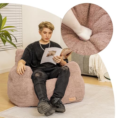 Bean Bag Chair with Filler, Tufted Soft Stuffed, Black B61630