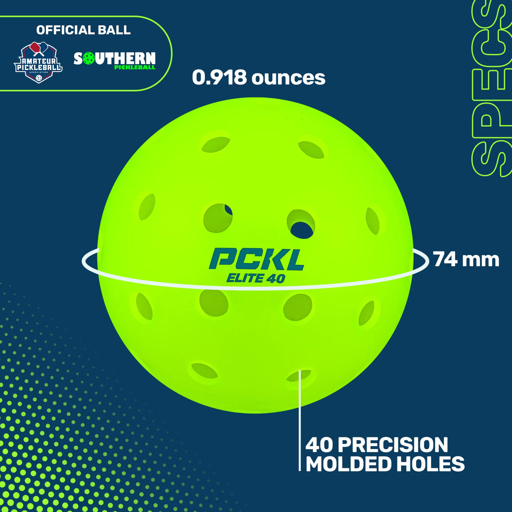 PCKL Elite-40 Pickleballs 4 Pack USA Pickleball Approved V21840