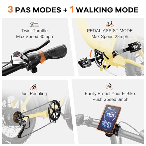 Folding Electric Bike 1000W 48V 20AH Removable Battery 20" Fat Tire for Adults C847123