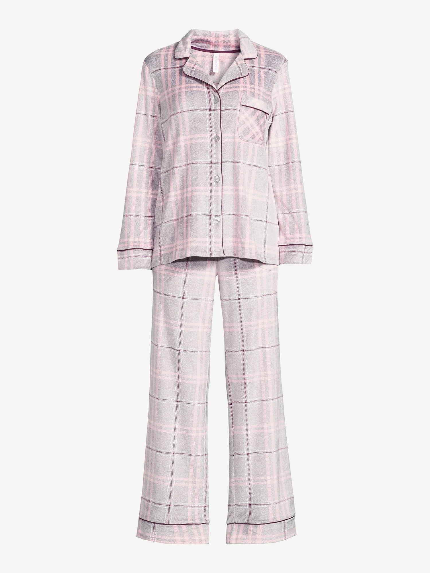 Joyspun Women's Velour Knit Pajama Set, 2-Piece C639006