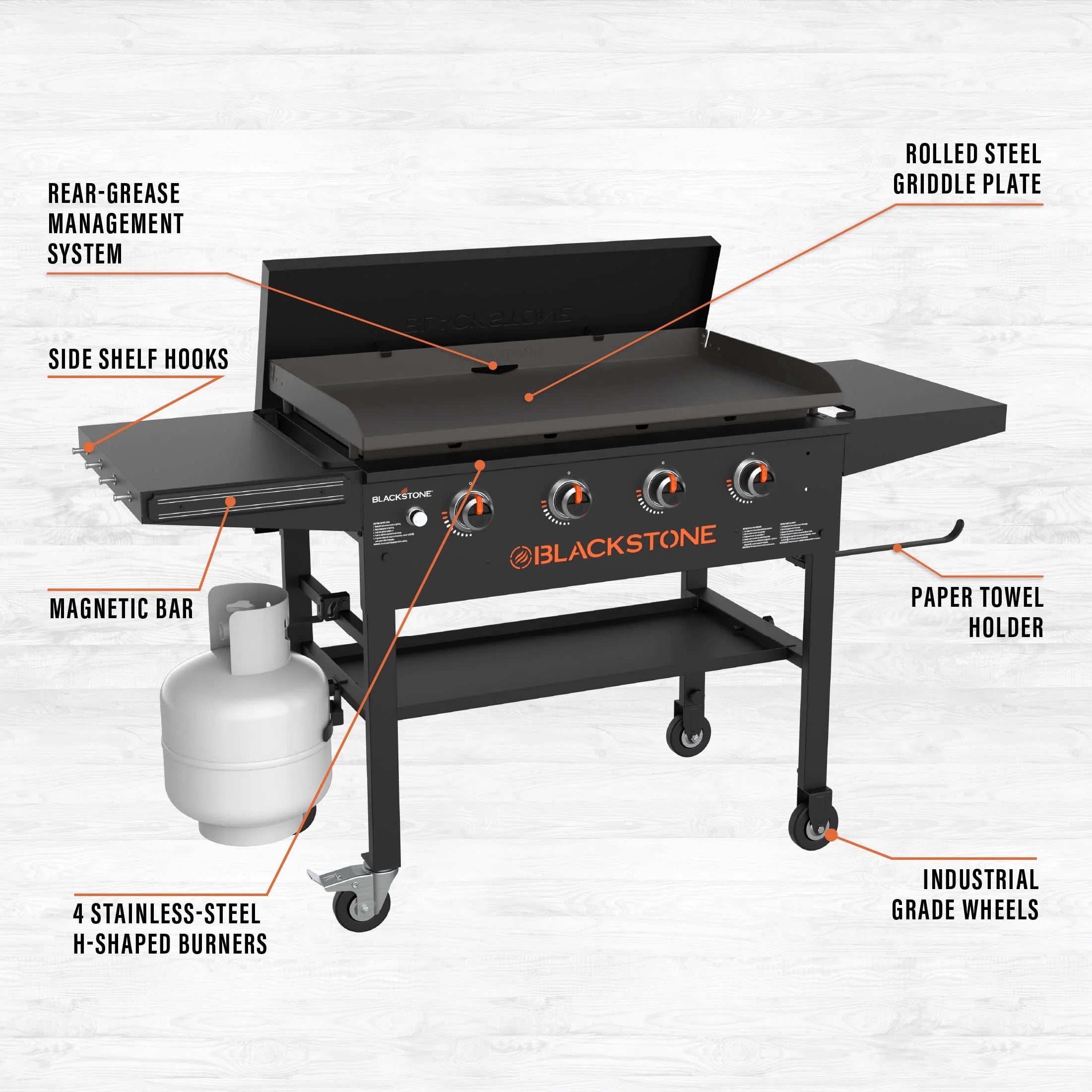 Blackstone 4-Burner 36 Griddle Cooking Station with Hard Cover T194290