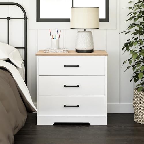 Prepac Sonoma Tall Nightstand with 3 Drawers, Black Q28004