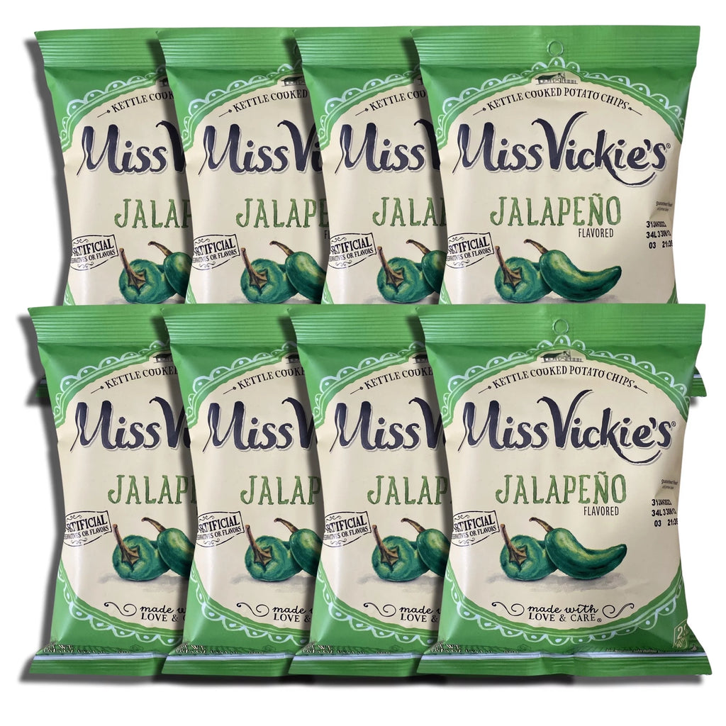 Jalapeno Kettle Cooked Potato Chips by Ms. Vickie's Bundled by Tribeca Curations | Hungry Sized 1.875 Oz Bags | Value Pack of 8