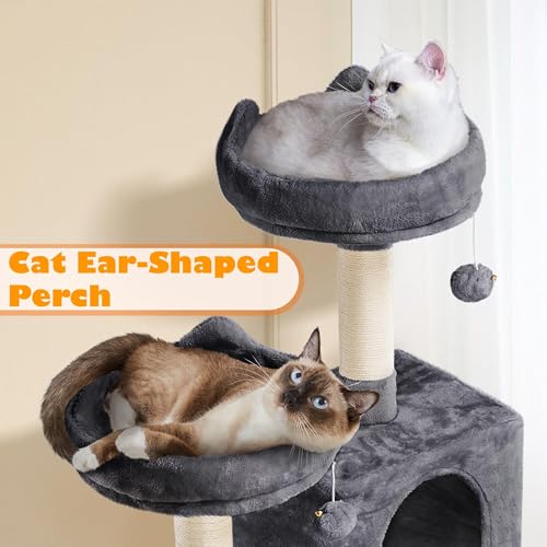 Yaheetech 62.5in Cat Tree with Platform & Hammock, Dark Gray L747397