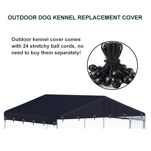 Outdoor Dog Kennel Cover 10x10 ft Waterproof 600D Oxford Fabric Black Q4939