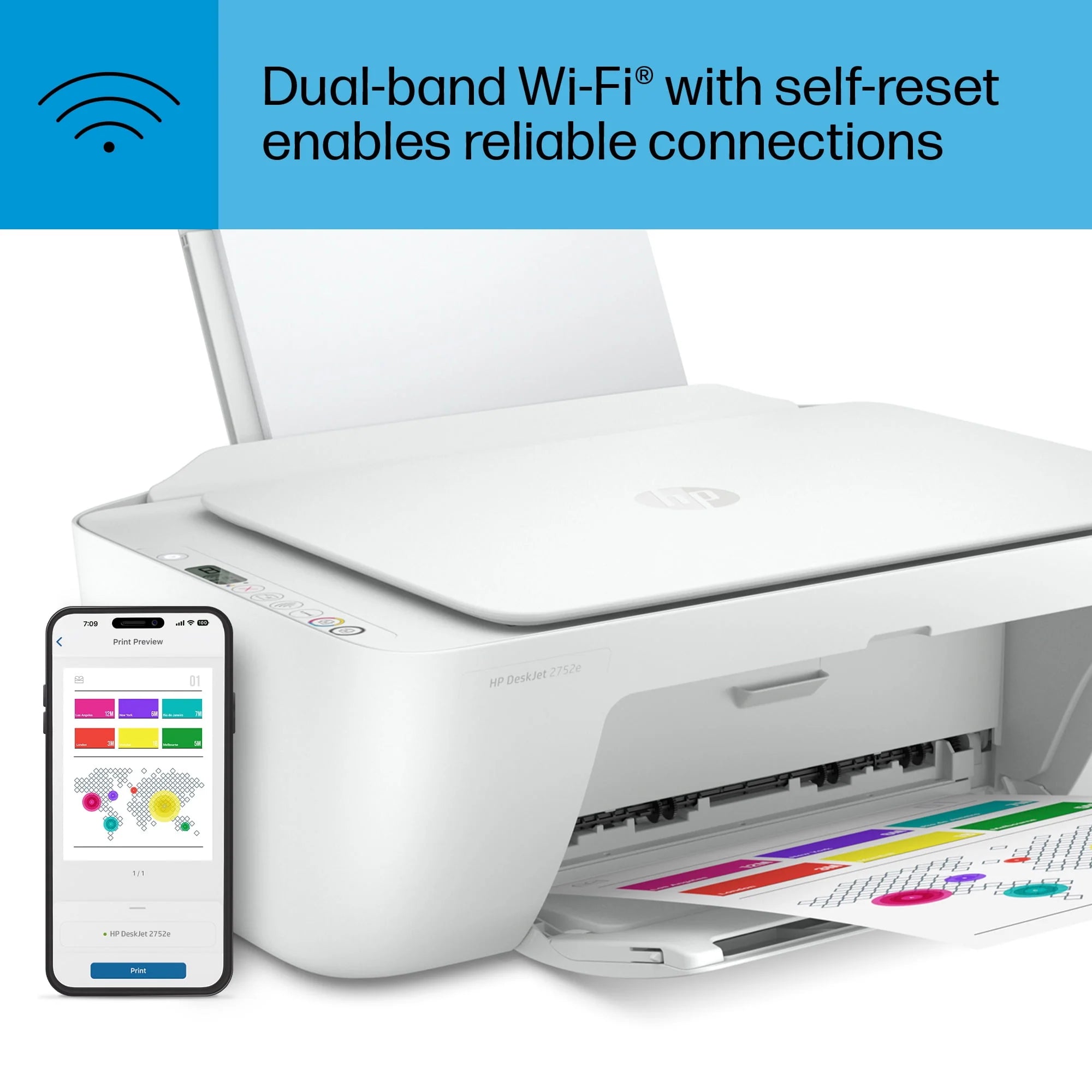 HP DeskJet 2752e All-in-One Wireless Color Inkjet Printer Q778805