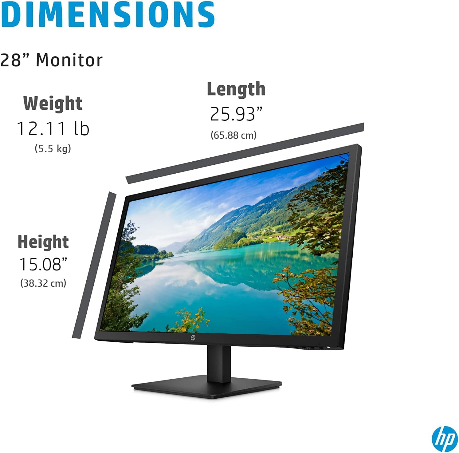 HP 28-inch 4K LED Monitor with AMD FreeSync, Dual HDMI and DisplayPort N589