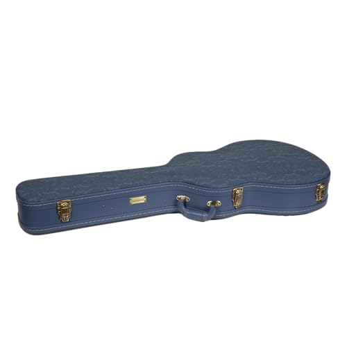 Crossrock Relief Series 335 Guitar Case for ES-335 & Semi-Hollow Electric Guitars, Carved Smoke Blue Finish S516