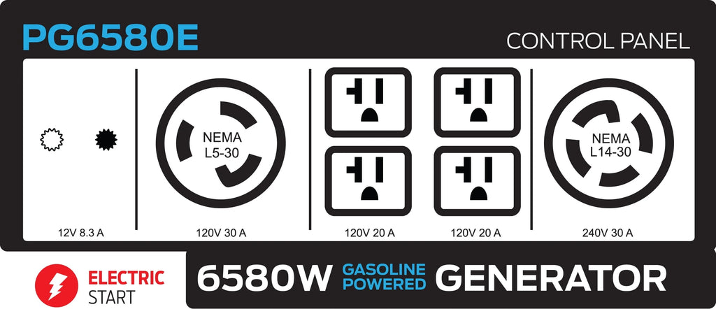 Pulsar 6580-Watt Portable Generator with Electric Start T170