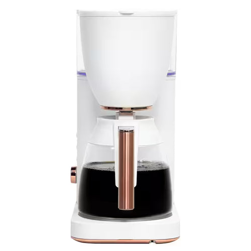 10 Cup Matte White Drip Coffee Maker with Glass Carafe W972947