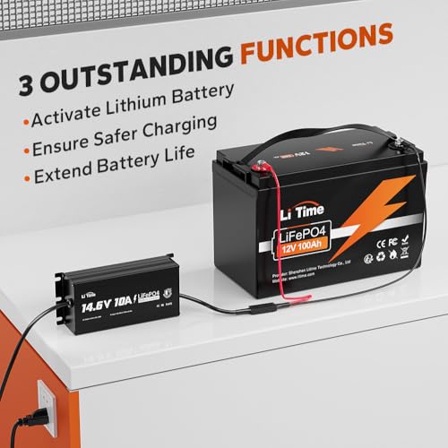 LiTime IP67 Waterproof 14.6V 10A LiFePO4 Onboard Charger X89030