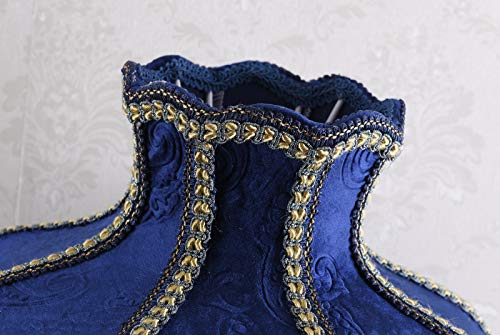 Victorian Table Lamp Blue Fabric Shade Resin Body 21.6 in H J9111