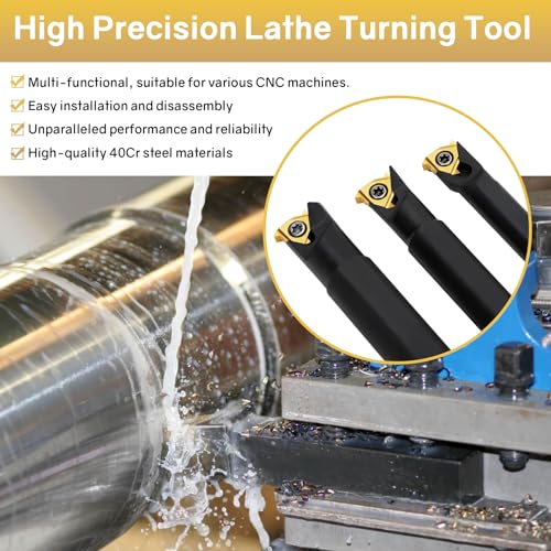 Indexable Lathe Turning Tool 21Pcs Kit 3/8'' 10mm Shank with Carbide Inserts Z5376
