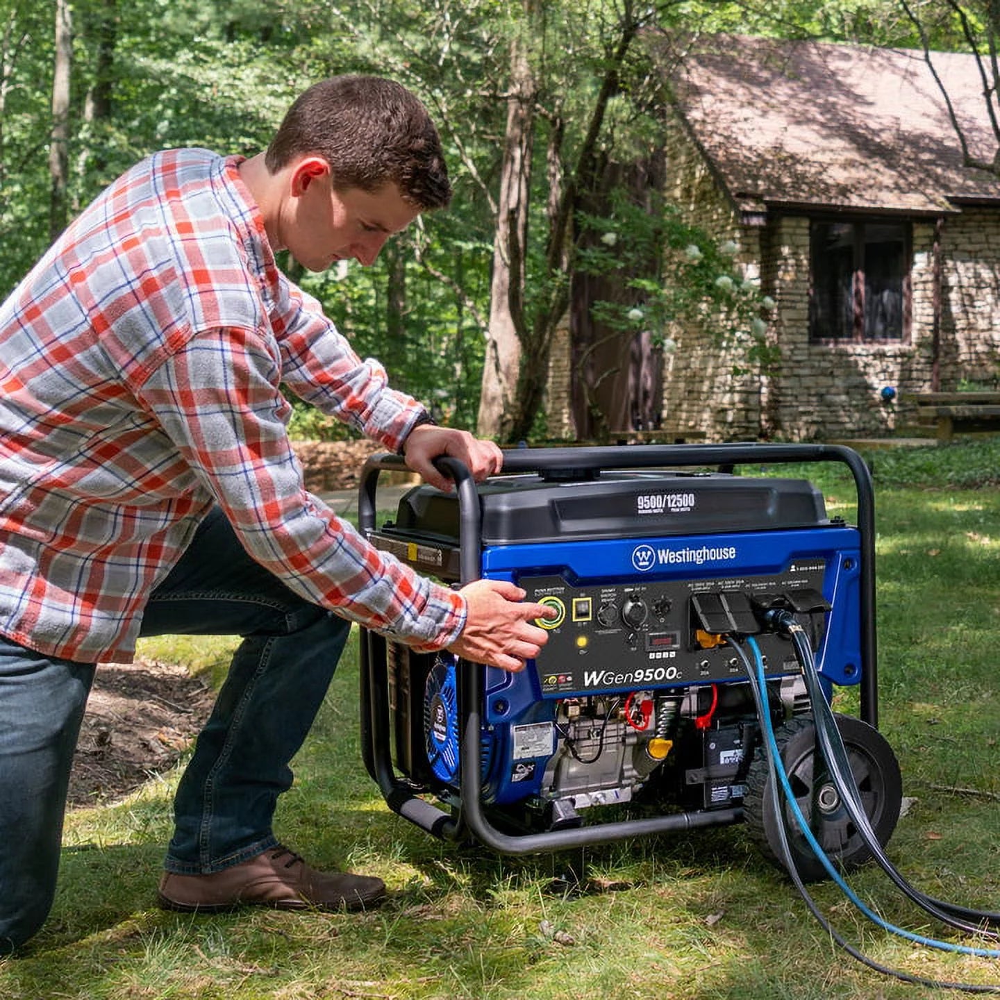 Westinghouse 12,500 Peak Watt Dual Fuel Portable Generator, Gas/Propane Y811