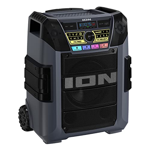 ION Block Rocker Portable Bluetooth Party Speaker with Karaoke Microphone T461114